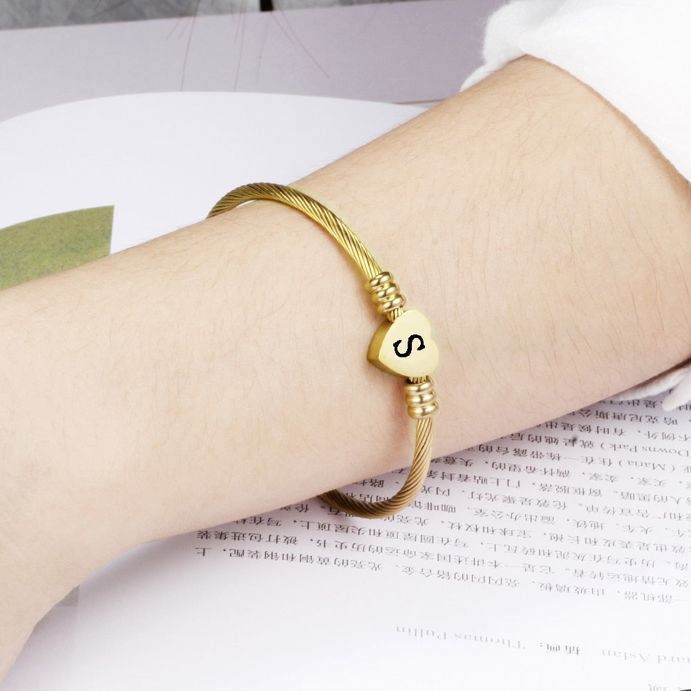 Heart Letter  Bracelet