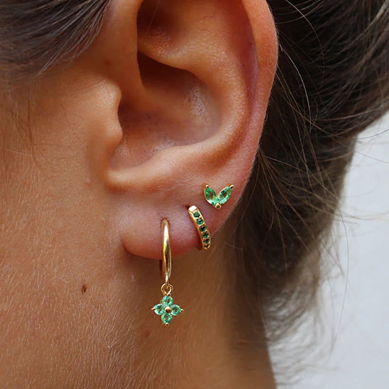 Green Rose Earring