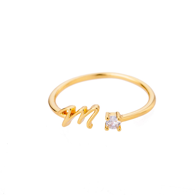 Letter Gem Ring