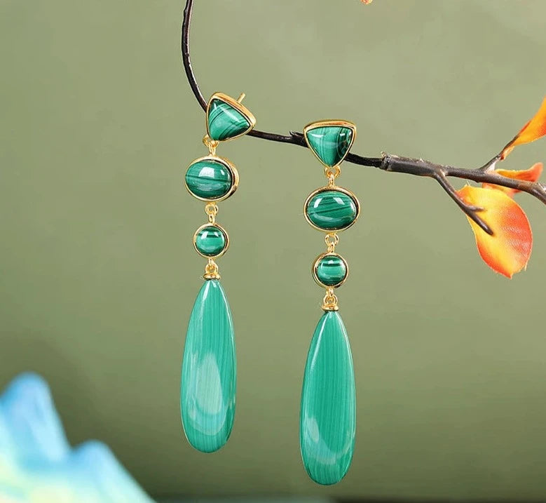 Malachite Earring