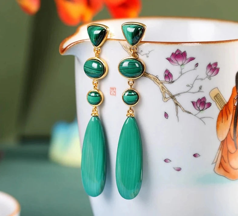 Malachite Earring