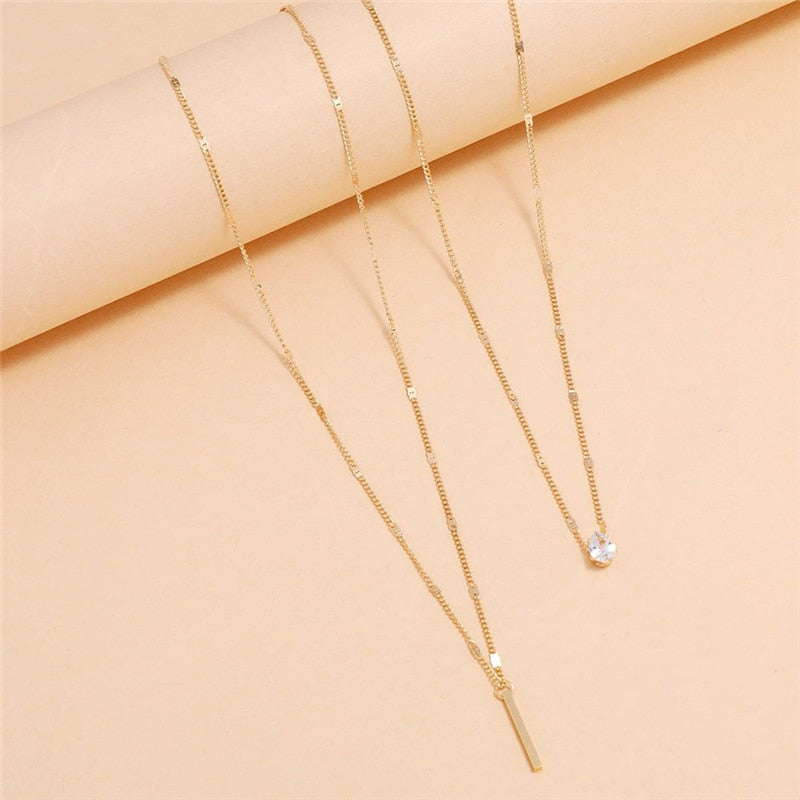 Crystal Stick Necklace