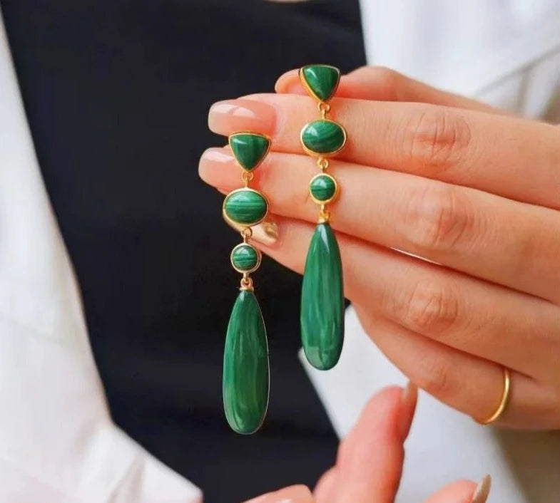 Malachite Earring