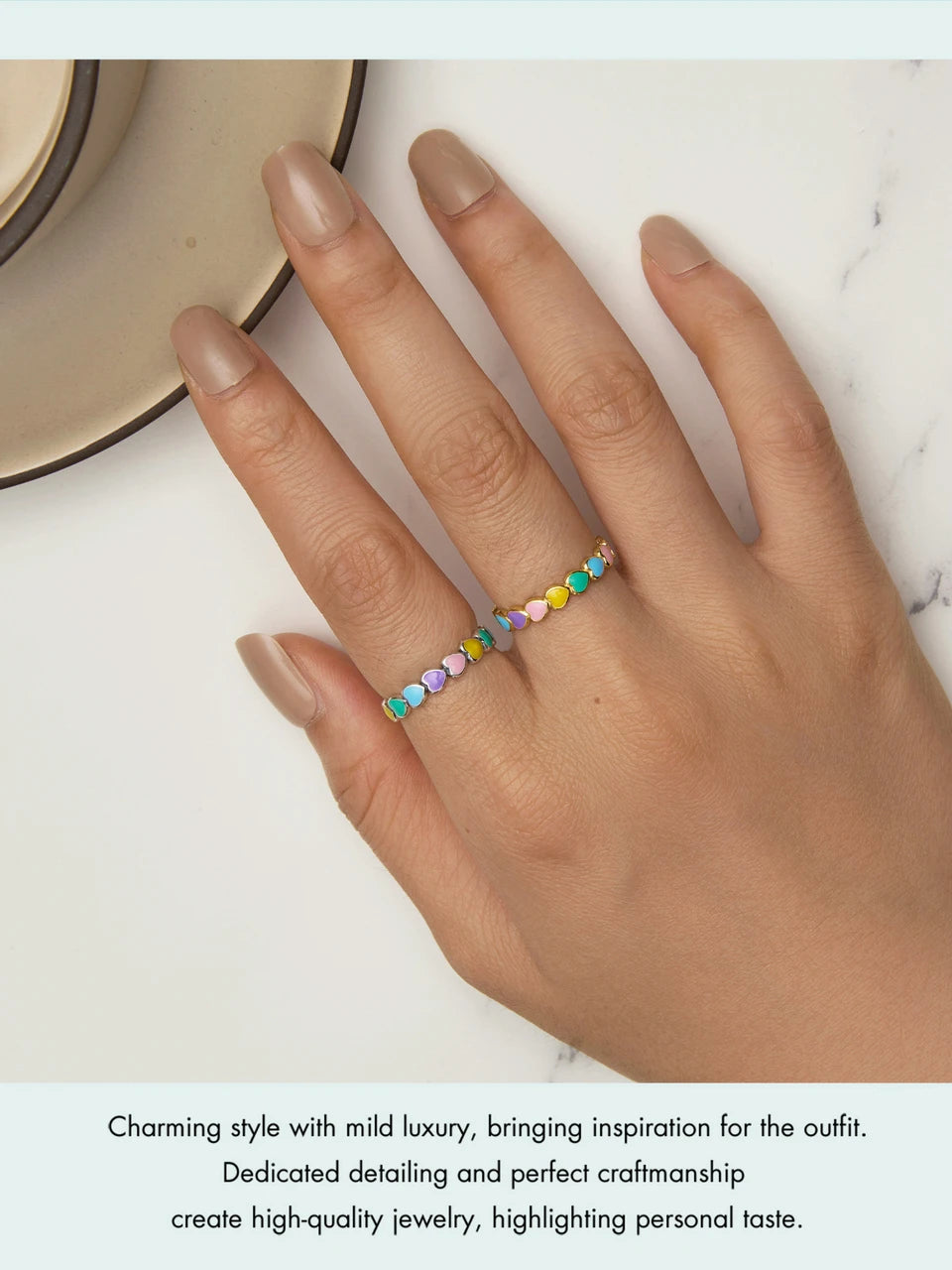 Rainbow Heart Ring