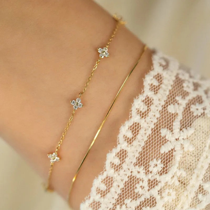 Zircon Flower Bracelet