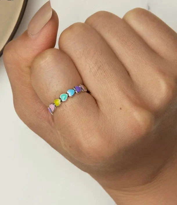 Rainbow Heart Ring