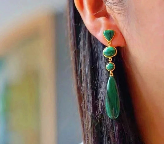 Malachite Earring