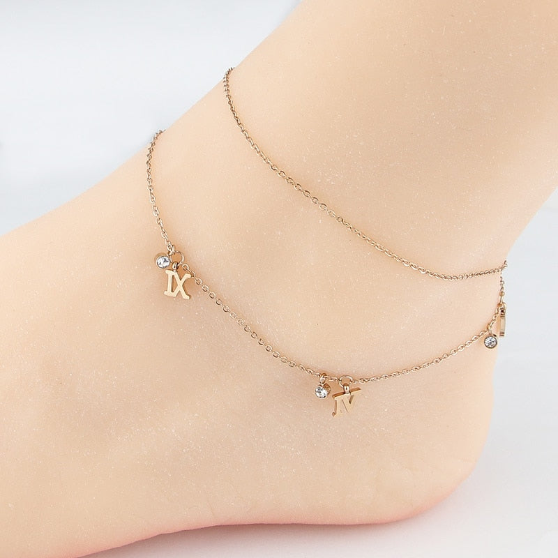 Roman Letter Anklet