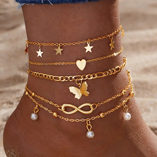 Gold  Butterfly Anklet