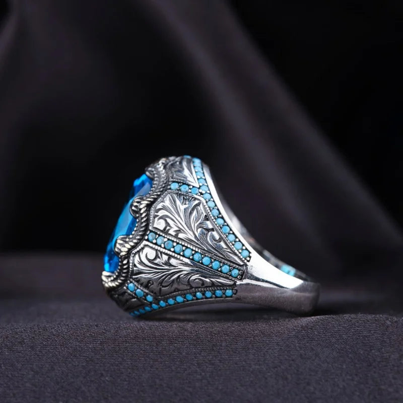 Shield Turquoise Gem Ring