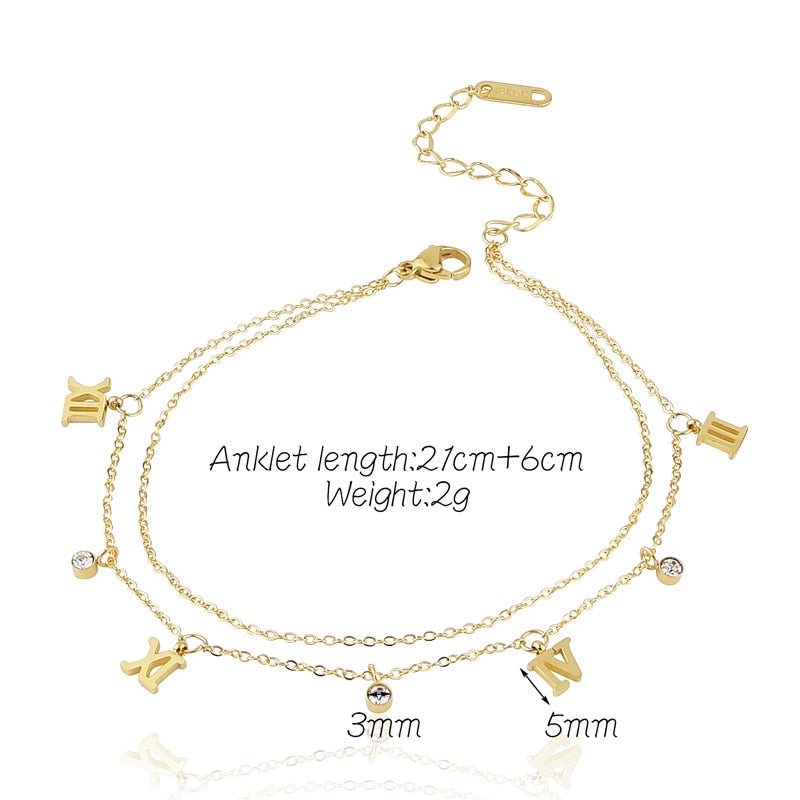 Roman Letter Anklet