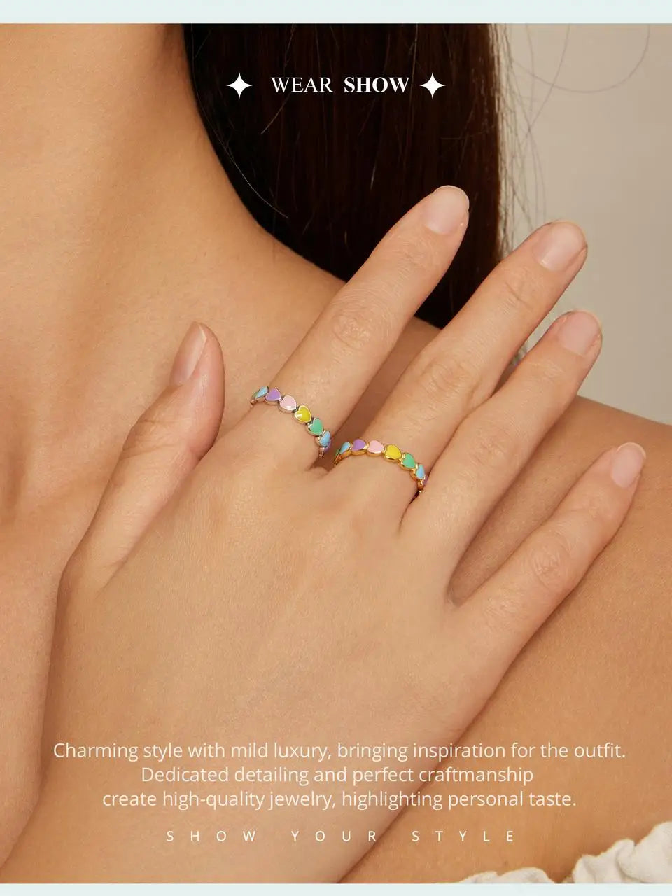 Rainbow Heart Ring