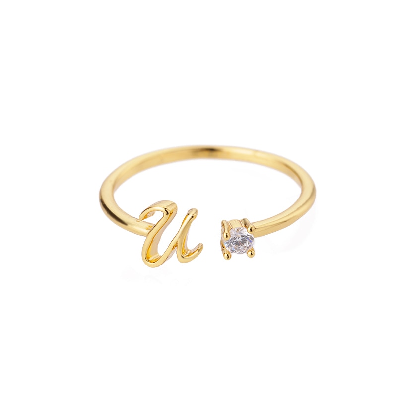 Letter Gem Ring