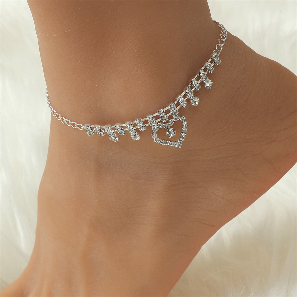 Sparkling Heart Anklet