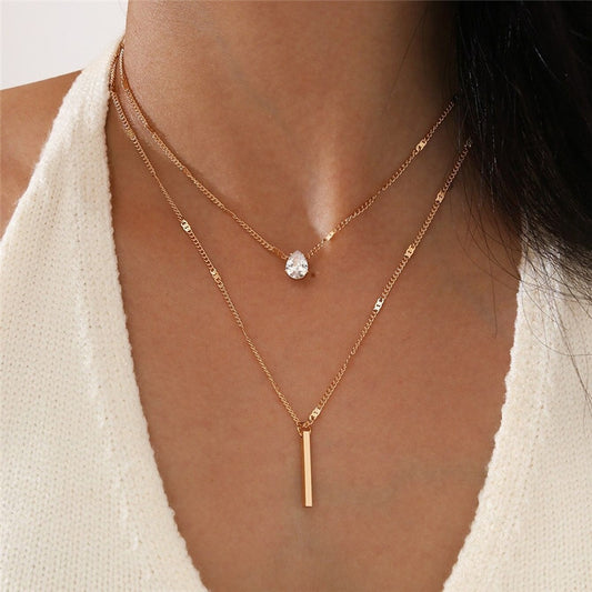 Crystal Stick Necklace